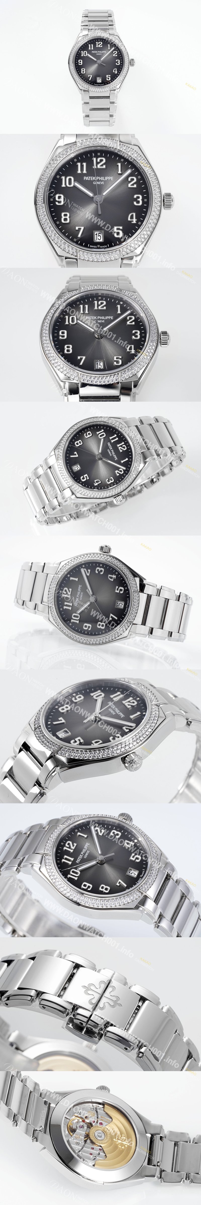 파텍필립 여성용 트웬티-포 티파니 7300/1200A-010 다이아몬드 36mm 오토매틱 Cal.324 타입 그레이 다이얼 pat2232 Ⅳ