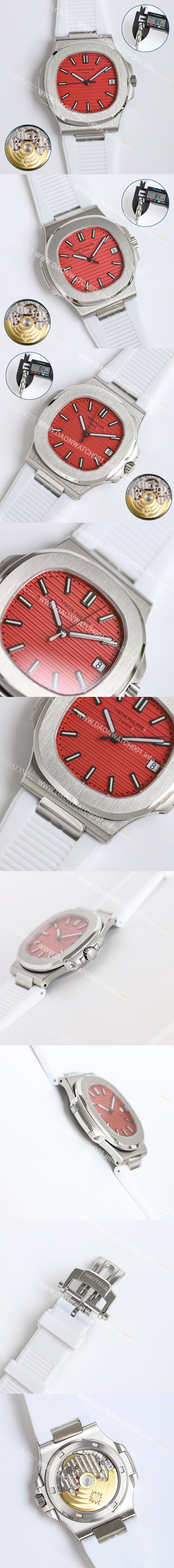 파텍필립 남성용 노틸러스 5711 오토매틱 Cal.324 S C타입 40mm 레드 다이얼 pat2236 Ⅳ