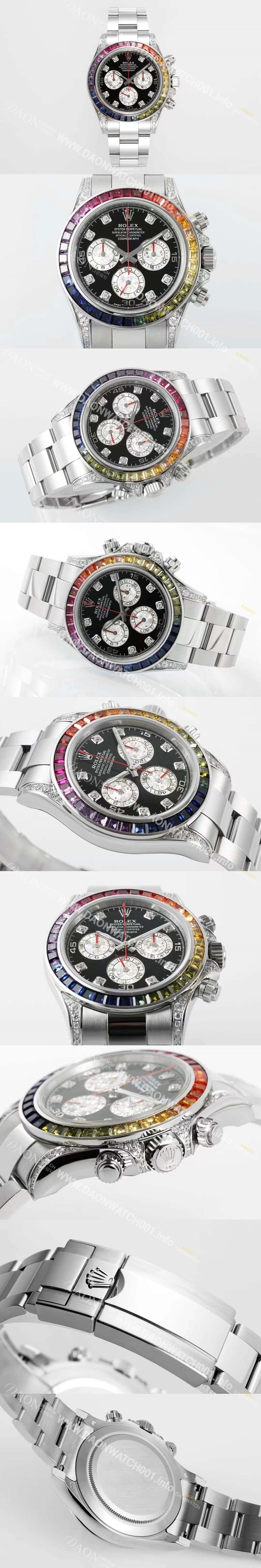 로렉스 남성용 데이토나 레인보우 116599 RBOW 크로노그래프 40mm 오토매틱 Cal.4130타입 블랙 다이얼 rol5434 Ⅳ