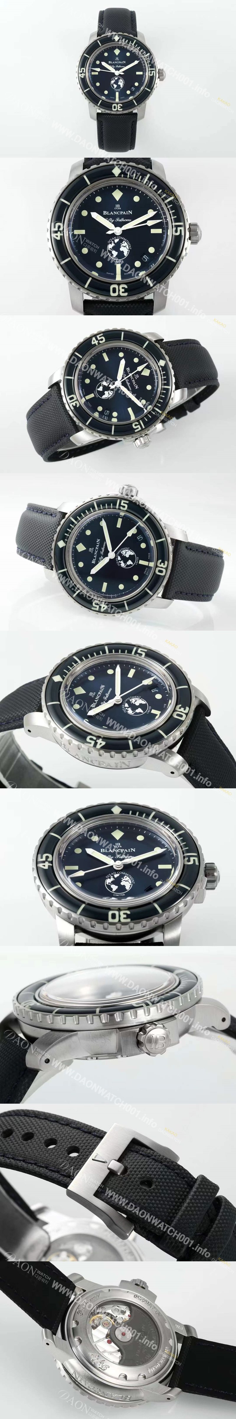 블랑팡 남성용 피프티 패덤스 오션 커미트먼트 5008-11B40-52A 40mm 오토매틱 Cal.1151타입 블루 다이얼 bla4213 Ⅳ