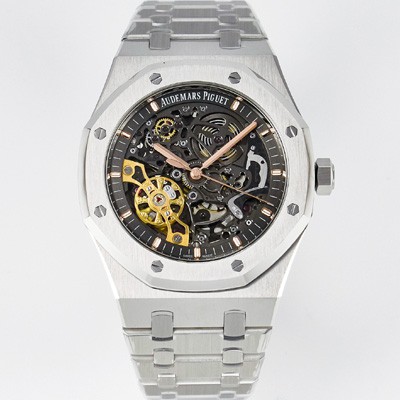 오데마피게 남성용 로얄오크 15407ST.OO.1220ST.01 더블 밸런스 휠 오픈워크 41mm 오토매틱 Cal.3132무브먼트 스켈레톤 다이얼 AUD0211 Ⅳ
