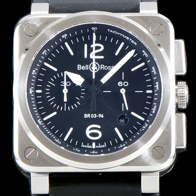 벨엔로즈 남성용 인스트루먼트 BR 03-94 STEEL 크로노그래프-스틸42mm 블랙 다이얼 오토매틱 무브먼트 BEL4250 Ⅳ