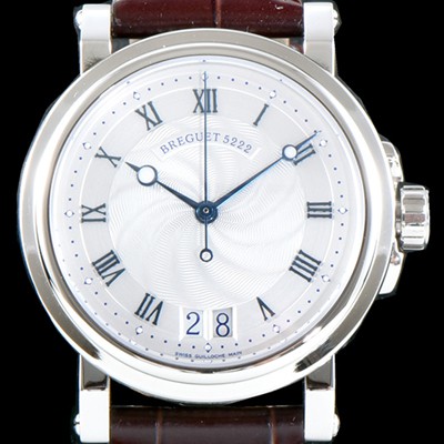브레게 남성용 마린 컬렉션 5817ST/12/5V8 빅데이트 UP!! 39MM 화이트 물결무늬 다이얼 Cal.517GG HG 오토매틱 무브먼트 BRG0427 Ⅳ
