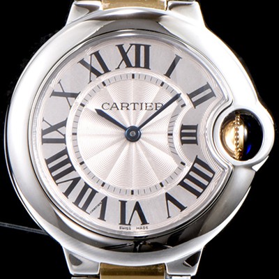 까르띠에 남성용 발롱블루 드 까르띠에 W69008Z3 28-33-36mm 사이즈 18k 옐로골드 투톤 콤비 화이트 실버 썬더스트 다이얼 브레이슬릿 스위스 정품 쿼츠 무브먼트 CAR0020 Ⅳ