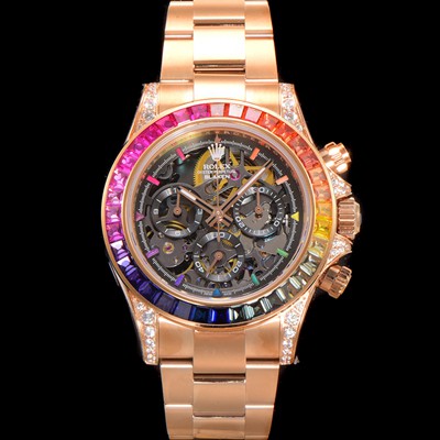 로렉스남성용 데이토나 40mm 크로노그래프 18k 로즈골드 오토매틱 Cal.4130 무브먼트 스켈레톤 다이얼 rol5380 Ⅳ