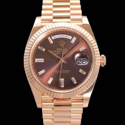 로렉스 남성용 데이데이트 m228235-0003 18K 로즈골드 40mm 오토매틱 Cal.3255 타입 브라운 다이얼 rol5298 Ⅳ