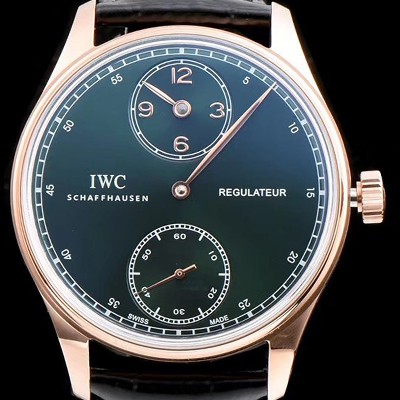 아이더블유씨 남성용 포르투기즈 IW544402모델 18k 로즈골드 그린 다이얼 IWC0101 Ⅳ