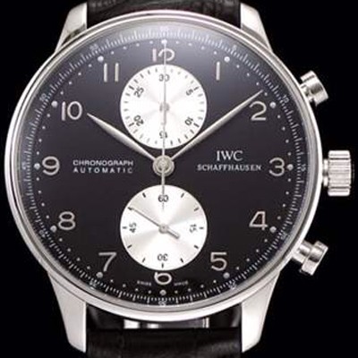 아이더블유씨 남성용 포르투기즈 오토메틱 크로노그래프 블랙 다이얼 IWC0442 Ⅳ