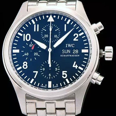 아이더블유씨 남성용 파일럿 크로노 오토메틱 스테인레스 스틸 블랙다이얼 IWC0401 Ⅳ