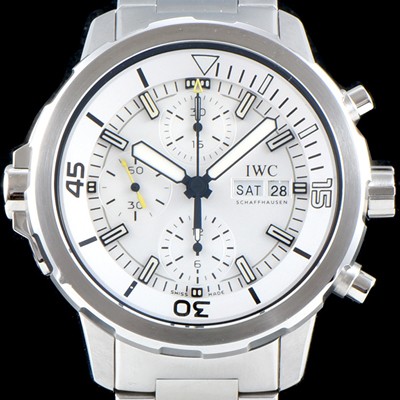아이더블유씨 남성용 아쿠아타이머 IW376802 크로노그래프 화이트 다이얼 IWC0401 Ⅳ