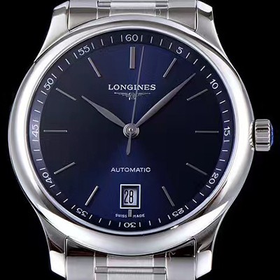 론진 남성용 사이먼 베어커 워치!! 마스터 컬렉션 L2.793.4.92.0 라운드형 38.5MM 데이트 UP!! 선레이 블루 다이얼 브레이슬릿 오토매틱 무브먼트 LON0401 Ⅳ