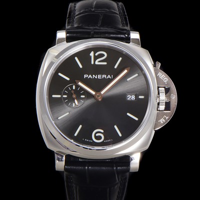 파네라이 남성용 루미노르 듀 PAM01250 42mm 오토매틱 Cal.P.900 타입 가죽줄 카본 블랙 다이얼 pan5197 Ⅳ