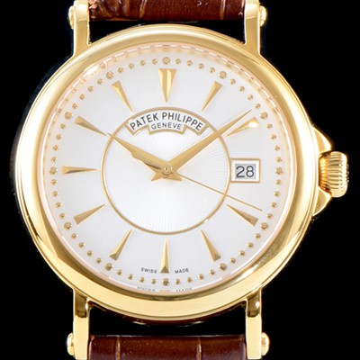 파텍필립 남성용 칼라트라바 화이트다이얼 39mm PAT0400 Ⅳ