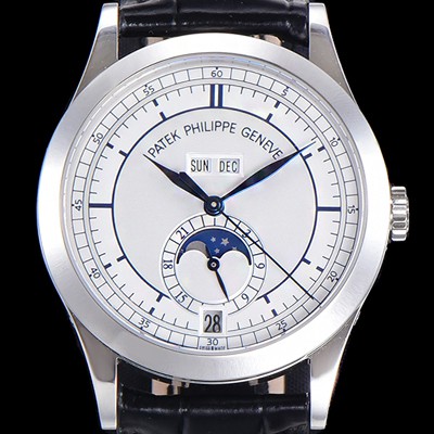 파텍필립 남성용 컴플리케이션 5396R 에뉴얼 캘린더 39MM UP!! 데이-데이트 문페이즈 화이트 다이얼 Cal.324 S C 오토매틱 무브먼트 PAT01142 Ⅳ