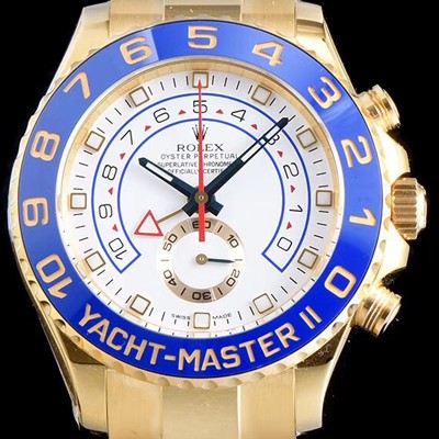 로렉스 남성용 옐로우 골드!!! 요트마스터II 레가타116688 크로노그래프 화이트 다이얼 ETA-7750 오토매틱 무브먼트 ROL00032 Ⅳ