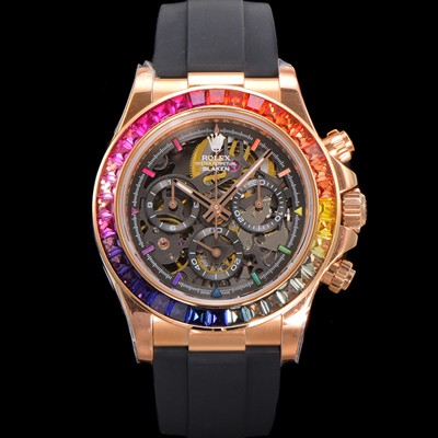 로렉스남성용 데이토나 40mm 크로노그래프 18k 로즈골드 오토매틱 Cal.4130 무브먼트 스켈레톤 다이얼 rol5381 Ⅳ
