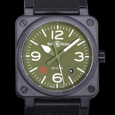 벨엔로즈 남성용 BR03-92 다이버 세라믹 오토매틱 9015 타입 42mm 우레탄줄 그린 다이얼 bel80298 Ⅳ