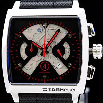 태그호이어 남성용 모나코 스위스 쿼츠 블랙 다이얼 44mm TAG4212 Ⅳ