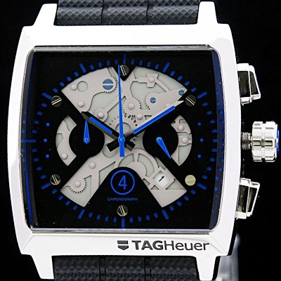 태그호이어 남성용 모나코 스위스 쿼츠 블랙 다이얼 44mm TAG4214 Ⅳ