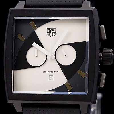 태그호이어 남성용 모나코 스위스 쿼츠 화이트 다이얼 44mm TAG4221 Ⅳ