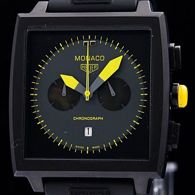태그호이어 남성용 모나코 스위스 쿼츠 블랙 다이얼 44mm TAG4225 Ⅳ