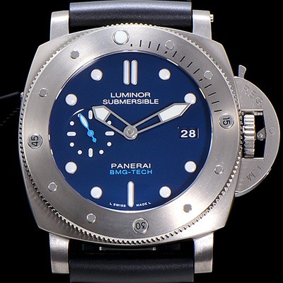 파네라이남성용 루미노르 섭머져블 PAM00692 MG-TECH 47mm 티타늄 다이버 워치!! 오토매틱 무브먼트 블루다이얼 PAN58441 Ⅳ