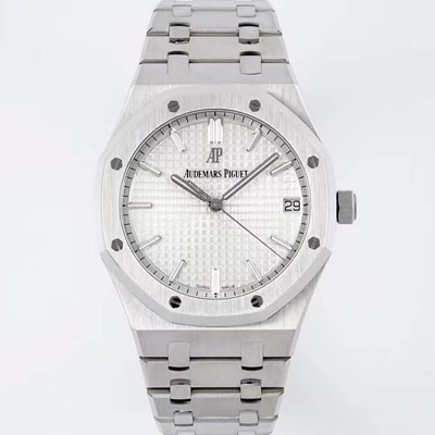 오데마피게 로얄오크 하이엔드 15500ST.OO.1220ST.04 최신형 Cal.4302 셀프와인딩 무브먼트 41MM 그랜드 파피스리 패턴 실버 다이얼 AUD37310 Ⅳ