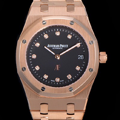 오데마피게 로얄오크 점보 엑트라-씬 오토매틱 Cal.2121 타입 39mm 남성용 18K핑크골드도금 블랙다이얼 aud02968 Ⅳ