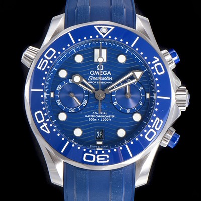 오메가 남성용 씨마스터 디버 300M 코엑시얼 크로노그래프 P. 9900타입 44mm 러버우레탄밴드 블루다이얼   omg54790 Ⅳ