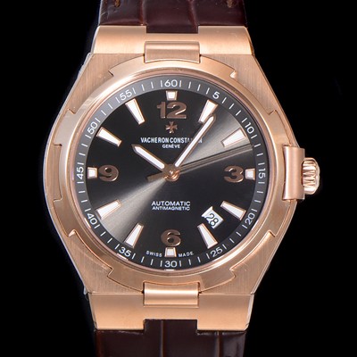 바쉐런 콘스탄틴 남성용 오버시즈 오토매틱 9015타입 42mm 금장시계 가죽줄 블랙다이얼 vac97061 Ⅳ