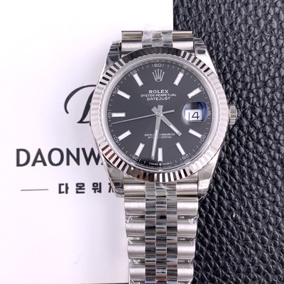 로렉스 남성용 904L스틸!! 2022신형 데이저스트 41mm II m126334 블랙 다이얼 야광 스틱 인덱스 스틸 브레이슬릿 신형 Cal.3235 오토매틱 무브먼트 ROL06130 Ⅳ