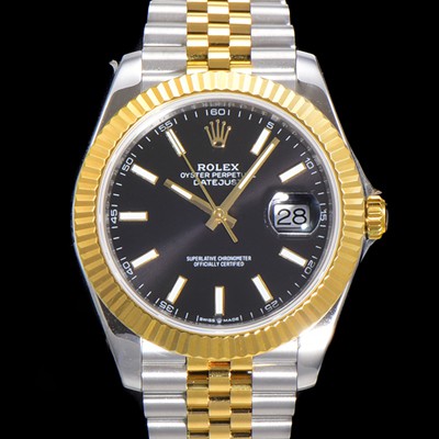로렉스 남성용 904L스틸!! 2022신형 데이져스트 41mm II 126333 !! 18K 옐로골드 블랙 다이얼 브레이슬릿 신형 Cal.3235 오토매틱 무브먼트 ROL09330 Ⅳ