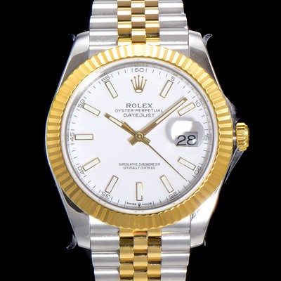 로렉스 남성용 904L스틸!! 2022신형 데이져스트 41mm II 126333 !! 18K 옐로골드 화이트 다이얼 브레이슬릿 신형 Cal.3235 오토매틱 무브먼트 ROL09323 Ⅳ