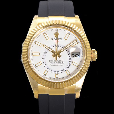 로렉스 남성용 스카이더웰러 m336238-0002 18K 옐루골드 42mm 오토매틱 Cal.9002 타입 우레탄줄 화이트 다이얼 rol5309 Ⅳ