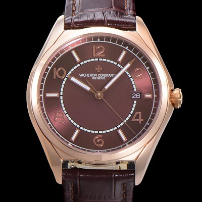 바쉐론 콘스탄틴 남성용 피프티식스 Ref.4600E 오토매틱 1326 타입  40mm 가죽줄 18K 로즈골드 브라운 다이얼  vac1511 Ⅳ