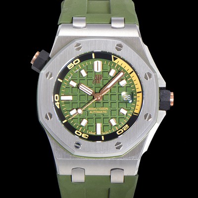 오데마피게 남성용 로얄오크 오프쇼어 다이버 오토매틱 Cal.4308타입 42mm  우레탄줄 그린다이얼 aud9595 Ⅳ