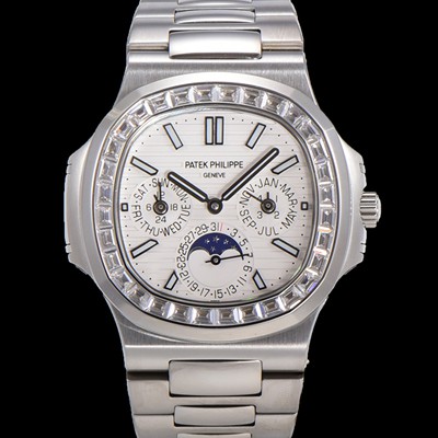 파텍필립 남성용 Ref.5740 노틸러스 문페이즈 오토매틱 Cal.240 Q타입 40mm 다이아몬드/쥬얼 메탈줄  화이트다이얼 pat3921 Ⅳ