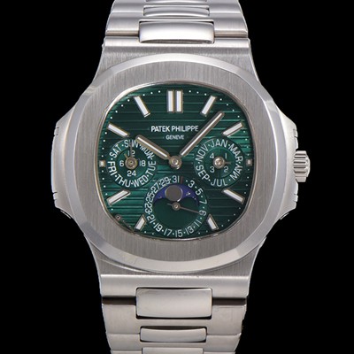 파텍필립 남성용 Ref.5740 노틸러스 문페이즈 오토매틱 Cal.240 Q타입 40mm 메탈줄  그린다이얼 pat9961 Ⅳ