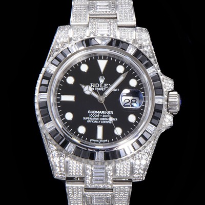 로렉스 남성용 서브마리너 풀 다이아몬드 셋팅 오토매틱 Cal.3135 무브 40mm 블랙다이얼 rol5113 Ⅳ