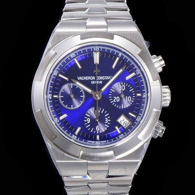 바쉐런콘스탄틴 남성용 오버시즈 크로노그래프 42mm 오토매틱 5500S 메탈줄 블루다이얼 vac1121 Ⅳ