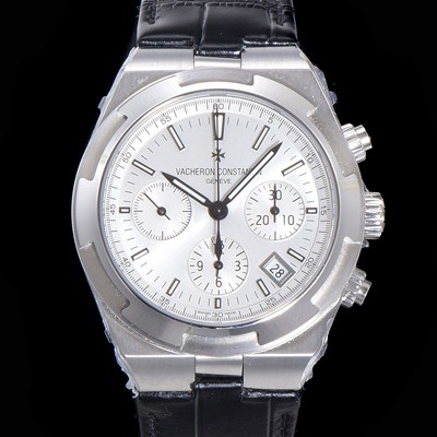 바쉐런콘스탄틴 남성용 오버시즈 크로노그래프 42mm 오토매틱 5500S 가죽줄 화이트다이얼 vac1235 Ⅳ