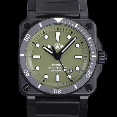 벨엔로즈 남성용 BR03-92 다이버 오토매틱 ETA2836-2 타입 42mm 우레탄줄 그린다이얼 bel70872 Ⅳ