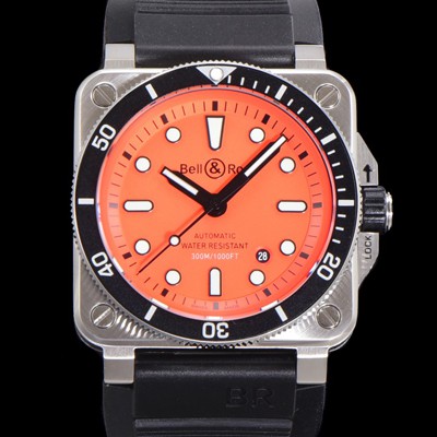 벨엔로즈 남성용 BR03-92 다이버 스틸 오토매틱 ETA2836-2 타입 42mm 우레탄줄 오랜지다이얼 bel94887 Ⅳ
