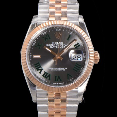 로렉스 남성용 904L스틸!! 2023신형 데이져스트 36mm II m126231 !! 로즈골드 그레이 다이얼 브레이슬릿 신형 Cal.3235 오토매틱 무브먼트 ROL19327 Ⅳ
