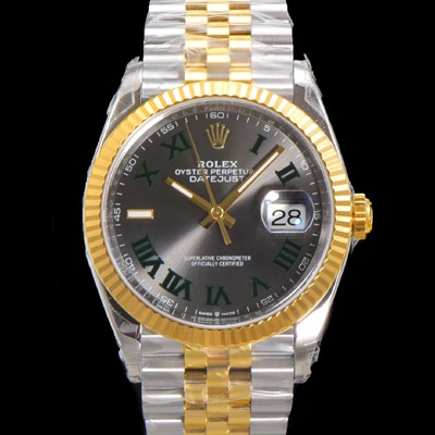 로렉스 남성용 904L스틸!! 2023신형 데이져스트 36mm II m126233-0015 !! 18K 옐로골드 그레이다이얼 브레이슬릿 신형 Cal.3235 오토매틱 무브먼트 ROL29324 Ⅳ