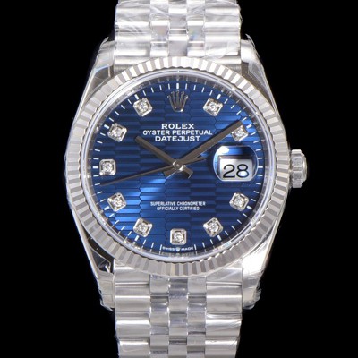 로렉스 남성용 904L스틸!! 2023신형 데이저스트 36mm II m126234-0057 블루 다이얼 큐빅인덱스 스틸 브레이슬릿 신형 Cal.3235 오토매틱 무브먼트 ROL16111 Ⅳ