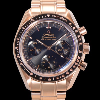 오메가 남성용 스피드마스터 문워치  프로페셔널 수동기계식 1861타입  42mm 18K 로즈골드 메탈줄 블랙다이얼 omg62429 Ⅳ