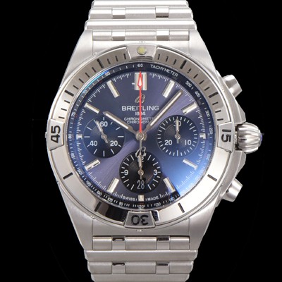브라이틀링 남성용 크로노맷 B01 오토매틱 ETA7750-2 타입 42mm 메탈줄 블루 다이얼 bre70814 Ⅳ