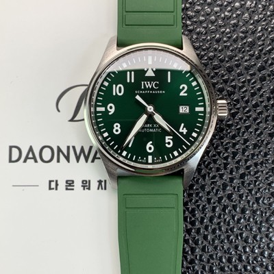 아이더블유씨 남성용 파일럿 마크18 IW328205 오토매틱 40mm 러버밴드 그린 다이얼 iwc9203 Ⅳ