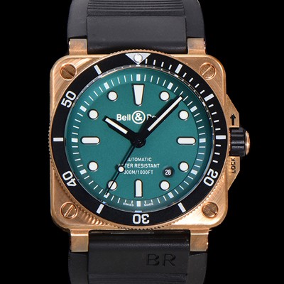 벨앤로즈 남성용 BR03-92 다이버 브론즈 소재 오토매틱 9015 타입 42mm 우레탄줄 그린 다이얼 bel4102 Ⅳ
